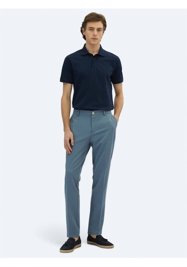 Havacı Mavi Dokuma Jogging Fit Casual Pantolon Havacı Mavi