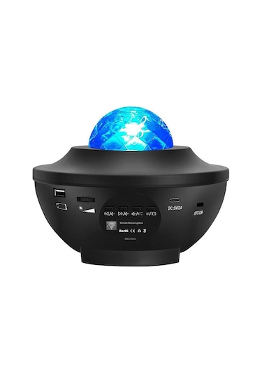 Torima Lw-34 Siyah Starry Led Lazer Projektör Bluetooth Müzik Hoparlör Uzaktan Kumandalı Gece Lambası Çok Renkli