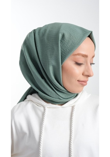 Hürrem Bone 202105_19 Pamuk Düz Klasik Caz Şal Petrol Yeşili