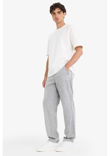 Defacto Wide Leg Geniş Paça Jean Kar Yıkamalı Pantolon F3905ax25aunm18 Gri