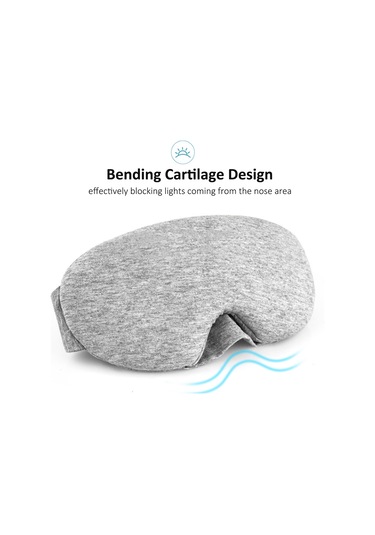Wezone Pamuklu Göz Maskesi - Yolculuk Ve Uyku İçin Hafif Gri Renk Seçeneği Açık Gri