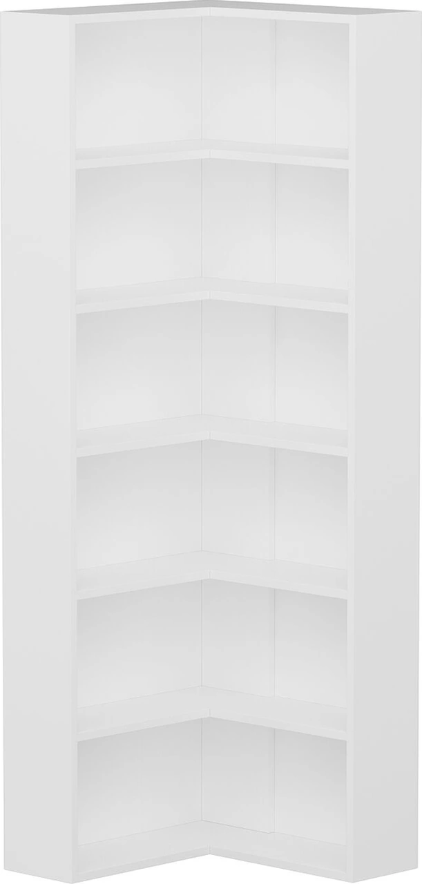 Adel 5 Raflı Köşe Kitaplık - Beyaz Beyaz