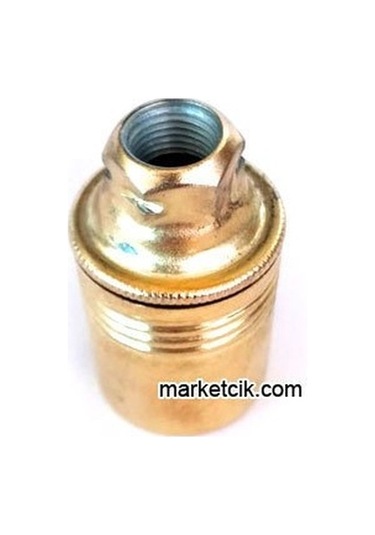 Marketcik Dekoratif E14 Düz Sarı Metal Duylar