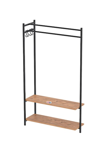 Bofigo Konfeksiyon Askısı Ayaklı Askılık Elbise Askılığı Raflı Askılık Jüpiter Çam Çam