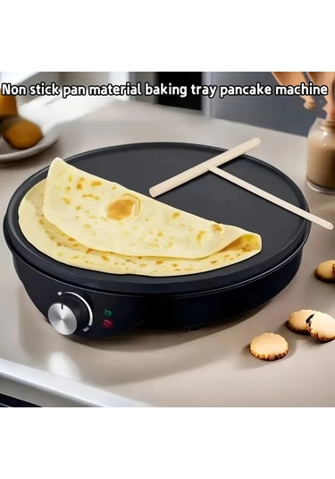 Honeybeeshop Gbmn Yapışmaz Elektrikli Gözleme Ve Krep Makinesi 25cm Siyah Ayarlanabilir Isı Kontrolü İnce Kalın