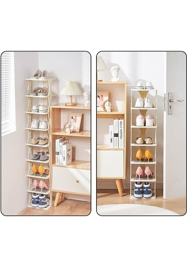 Ayakkabı Rafları Organizatör Dıy Yurdu Ayakkabı Dolapları OrganizatörRafları Köşe İçin Raf 4 Layers Beyaz