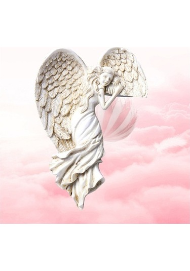 Fortunelane Saçma Resin Mavi Yanaçlı Melek Kapı Çerçevesi Dekorasyonu - Oturma Odası, Yatak Odası, Ofis Dekoru, Misafir Memnun Ed