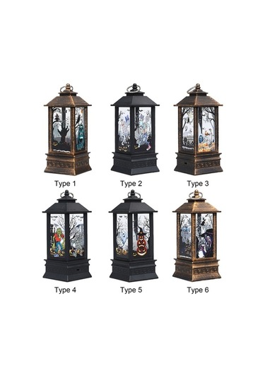 Novahub Led Fener Peri Işık Lambası Cadı Yarasa Kafatası Desen Cadılar Bayramı Asılı Aydınlatma Aracı Ev Partisi Veranda Ev Bar Arka Bahçe Dekoru, Küçük Boy Diğer