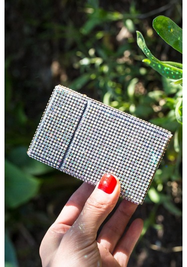 Nesgıft Kadın Neon Swarovski Pembe Janjan Taşlı Ince Uzun Sigara Kutusu