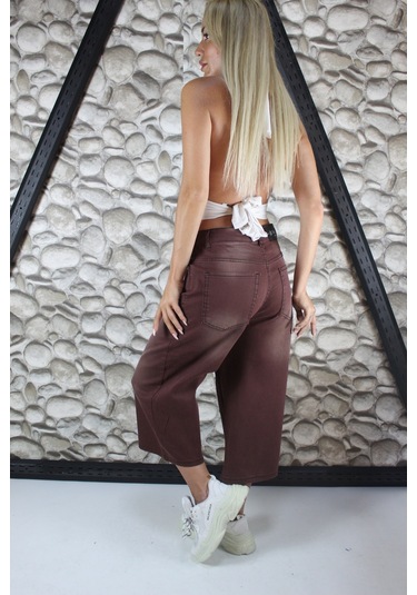 St.poll Unisex Baggy Şortolon Kahverengi