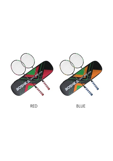 Geeksen Eğitim Ve Pratik İçin Demir Çelik Badminton Raketi Seti 2 Adet + 6 Top + Taşıma Çantası Kırmızı/mavi