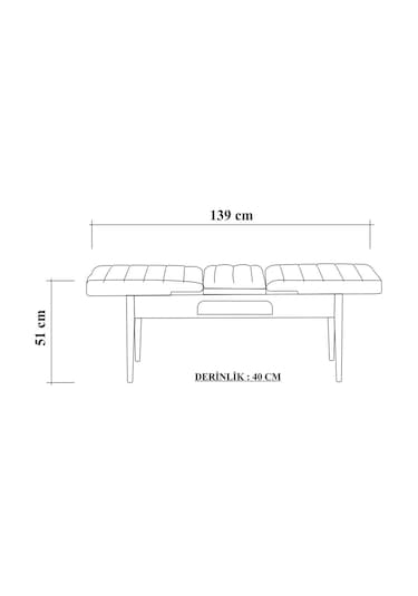 Ahşap Açılır Bench Ceviz Lacivert