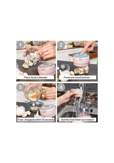 Gıda Öğütücü Elektrikli Zencefil Sarımsak Kıyıcı Usb Şarj