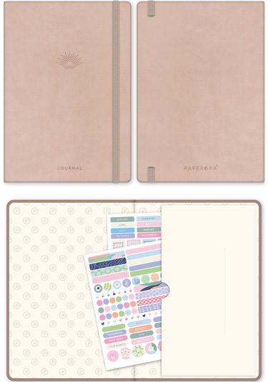 A5 Bullet Journal Noktalı Defter 140 Gr. 80 Yaprak Cappuccino Sütlü Kahve