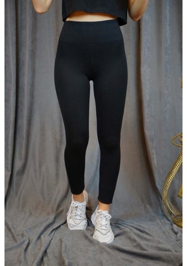 Incebelli Kadın Siyah Toparlayıcı Zayıf Gösteren Yüksek Bel Taytsiyahm Siyah