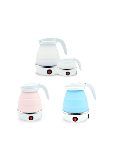 Ev Seyahat Abd Tak 110v Beyaz İçin Taşınabilir Katlanır Silikon Elektrikli Su Isıtıcısı