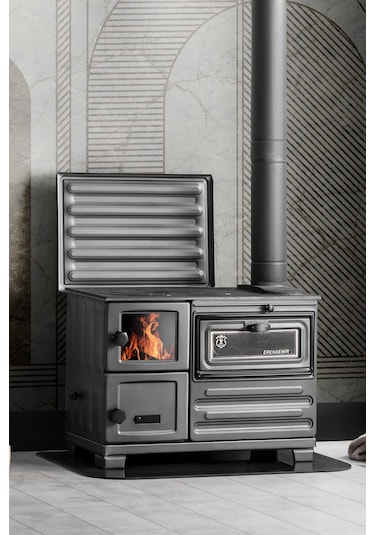 Erendemir Kuzine Soba Siyah Şömine Döküm Soba Em804B-D