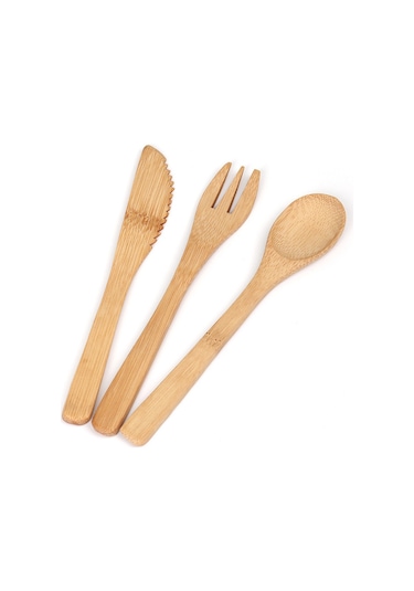 Mufunye 16cm Dişli Bambu Bıçak, Spor Ve Piknikler İçin Taşınabilir 3'lü Beste: Bıçak-çatal-kaşık, Ev Ve Dışarı Kullanıma Uygun Diğer