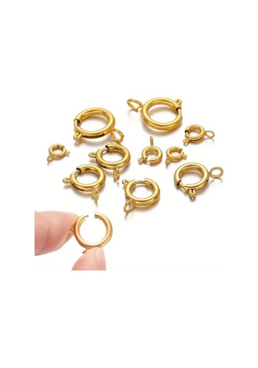 Elmpaly 10 Adet Gümüş Yuvarlak Spring Halka Dayanıklı Kolye Bileklik Bağlantısı Diğer