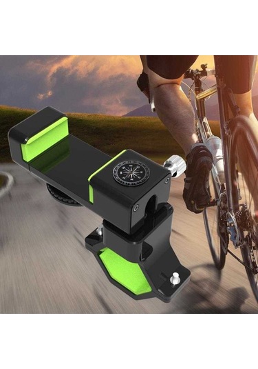 Pusulalı 360 Dönen Bisiklet Telefon Tutucu Q003-Siyah