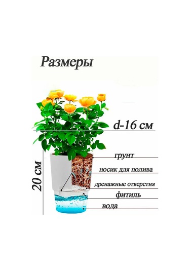 Saburg Fitikli Sulama Saksısı Seti 2 Parça 2 Litre, Otomatik Sulama" 373550124