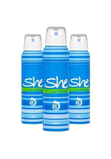 She is Cool Kadın Sprey Deodorant 150 ML x 3