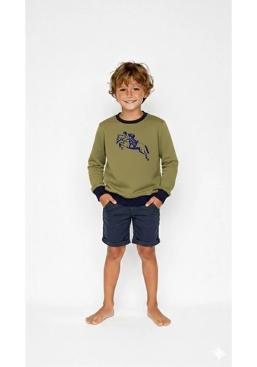 Coupon Çocuk Sweatshirt / Logo Baskılı Hardal