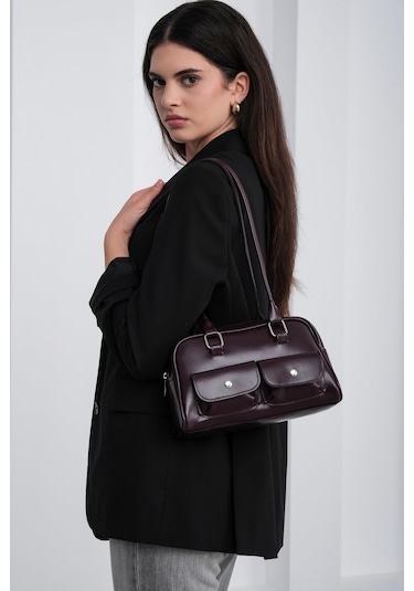 Rhan Retro Baget Çantası Bordo Bordo