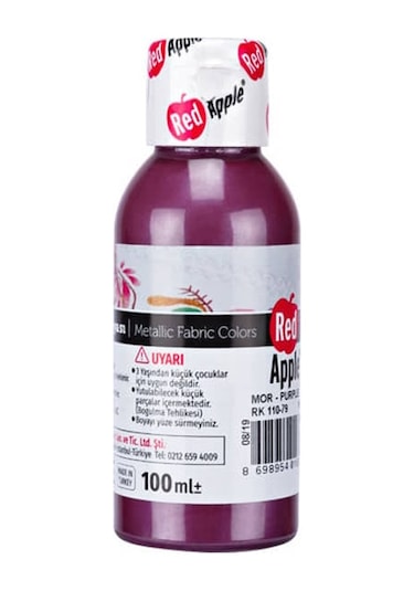 Red Apple Metalik Kumaş Boyası 100 Ml Mor