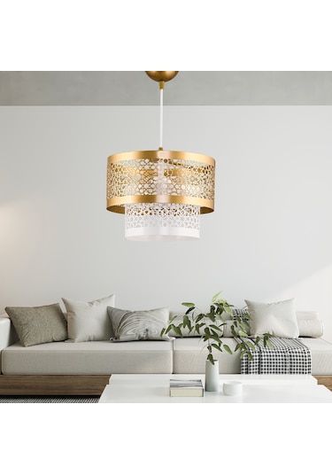 Dede İki Katlı Metal Sarkıt Pasta Avize Eskitme Boya