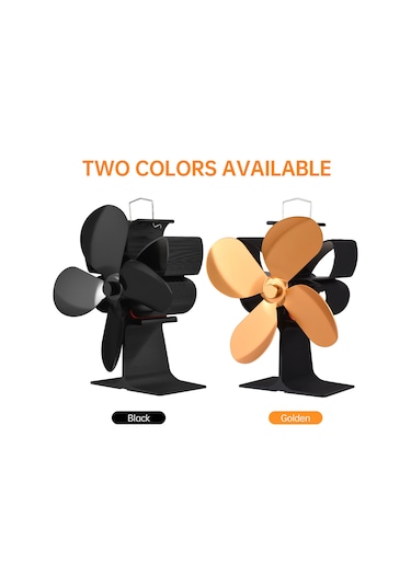 Hangfox Siyah Isı Çalışır Kömür Ofisi Fanı, 4 Kanatlı, Ateşten Otomatik Başlar, Aşırı Isı Korumalı, Taşınabilir, Sessiz, 172mm Çapı