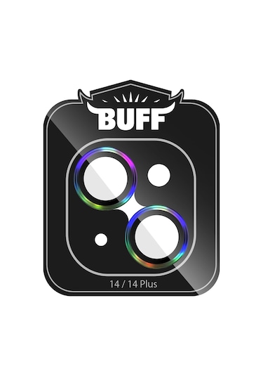 Buff Iphone Uyumlu 14 / 14 Plus Uyumlu Kamera Metal Lens Gökkuşağı