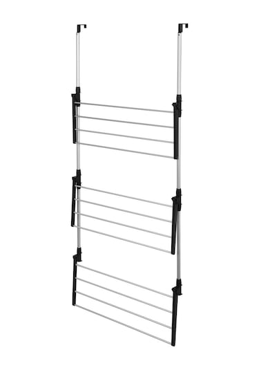 Biricik 3 Katlı Kapı Arkası Alüminyum Çamaşır Kurutmalık Siyah