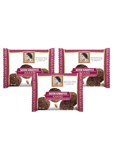 Leila Duble Kakao Badem Unu Kurabiyesi 40 Gr X 3