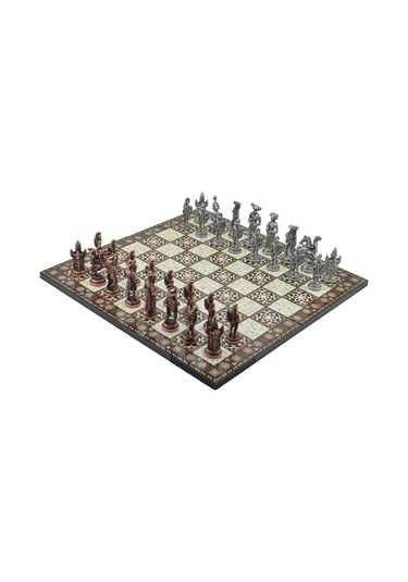 Gifthome Metal Satranç Takımı - Seti Battal ispanyol antik Kat.