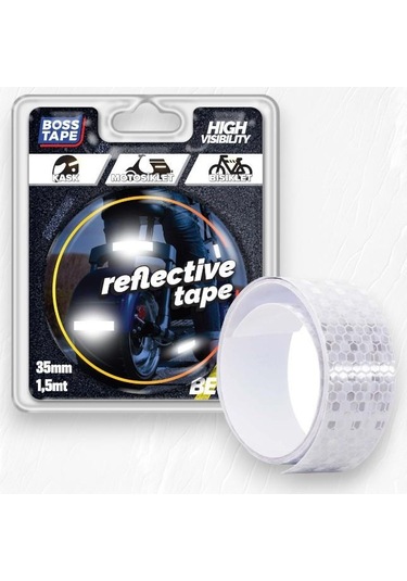 Boss Tape Reflektif Petekli Kedi Gözü Bant 35mm-1,5mt Beyaz