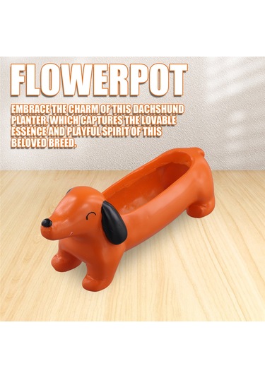 Köpek Çiçek Saksısı Dachshund Dekoratif Çiçek