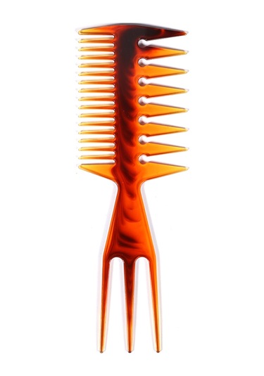 Vkemall Amber Renkli Üç Yönlü Saç Oluşturucu Taraması - Geniş Dişli Kolu Saç Dizayn Aracı Saç Ve Kafa Derisini Koruyan Profesyonel Ve Ev Kullanıma Uygun