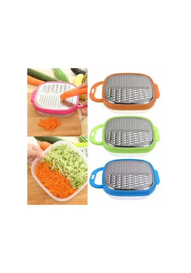 3'ü 1 Arada Plastik Manuel Sebze Doğrayıcı Dilimleyici Peynir Havuç Rendeleyici Patates Rendeleyici Patates Kızartması Kesici Mutfak Meyve Aksesuarları Turuncu
