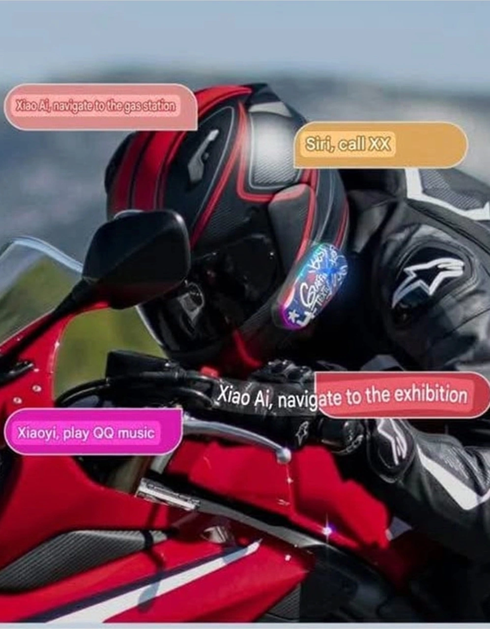 Ceylan Adam Helmet Graffiti Motor Kask Kulaklık Rgb Modlu Su Geçirmez 6.0 Bluetooth Intercom Yenı Mo