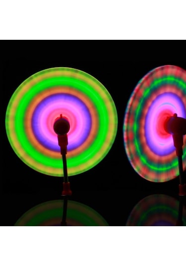 2 Pcs Light Led Spinning Renkli Işıklı Dönen Ufo Pervane Sesli Işıklı 2 Adet Turuncu Değirmen Işık Turuncu