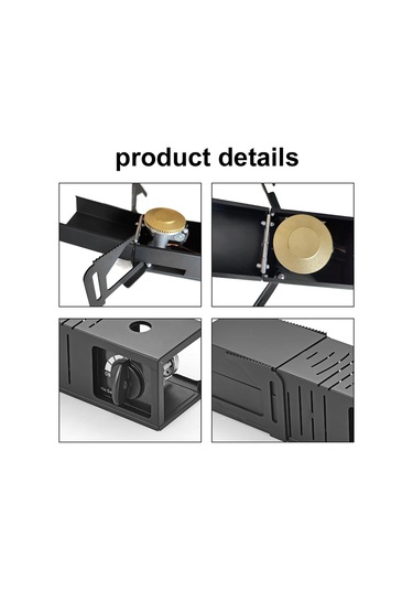 Lixada Süper Hafif Mini Cep Açık Pişirme Brülör Katlanır Siyah