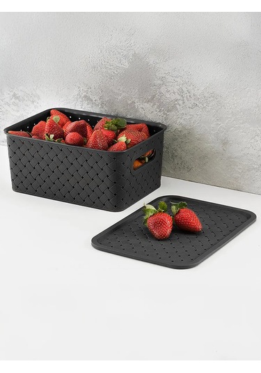 El Casa Kapaklı Saklama Sepeti, 3 Adet 58429444 Siyah
