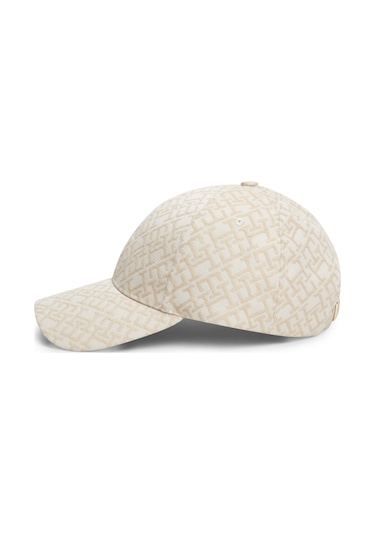 Tommy Hilfiger Th Monogram Cap Kadın Bej Şapka - Aw0aw18058