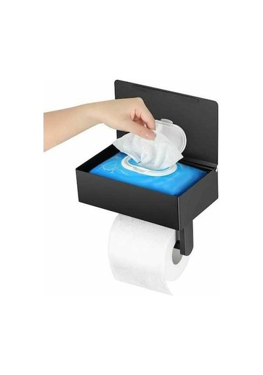 Novahub Pratik Raflı Tuvalet Kağıdı Tutucusu - Paslanmaz Çelik Duvara Monte - Islak Mendil Dispenseri - Premium Banyo Eşyası Diğer