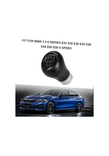 Geeksen Bmw 3/5/6 Serisi E30/e34/e36/e38/e39/e46/e60/e90 İçin 5 Vites Manuel Vites Topu - Kolay Kurulum, Direk Değişim, Dayanıklı Pu Deri Siyah
