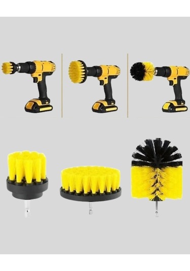 Bfs 3 Lü Matkap Temizlik Fırçası Seti Banyo, Mutfak Ve Araç Jantı İçin Etkili