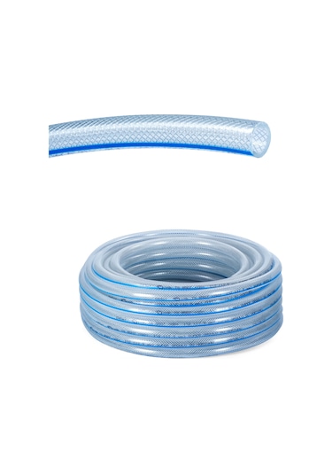 Süper Mavi Pvc Şeffaf Örgülü 5/8 16 Mm 100 Metre