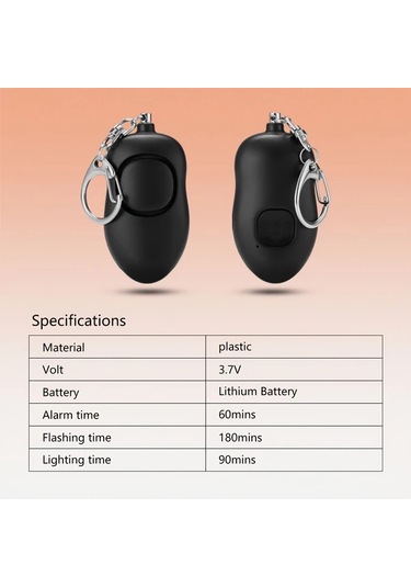 Elmpaly Pembe 130db Sos Kişisel Güvenlik Alarmı Led Işıklı Şarj Edilebilir