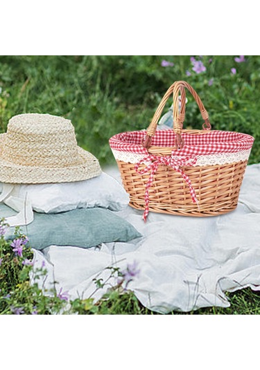 Homyl Çiftlik Evi Bahçe Düğünü Için Tutamak Rattan Kırmızı